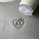 Tampon Poterie personnalisé initiales et coeur étoilé
