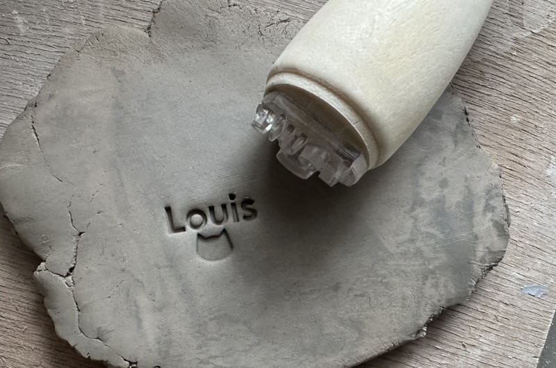 Tampon poterie personnalisé chat