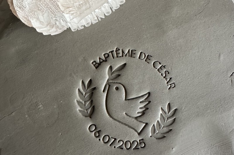 Tampon Céramique Colombe pour baptême