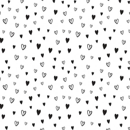 Papier Transfert pour céramique - Coeurs noirs