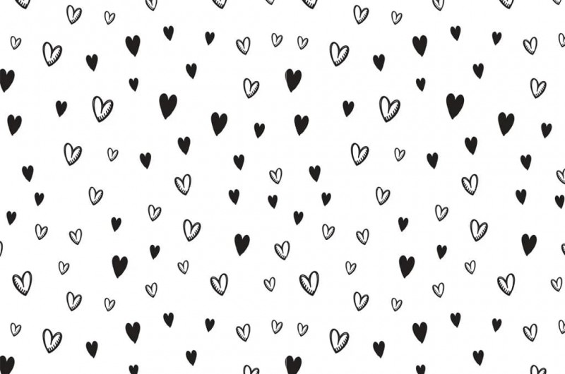 Papier Transfert pour céramique - Coeurs noirs