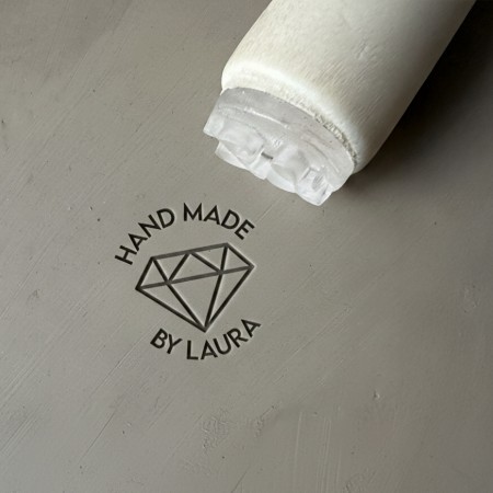 Tampon Poterie personnalisé prénom et diamant