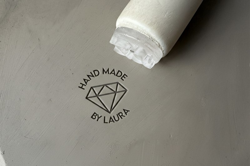 Tampon Poterie personnalisé prénom et diamant