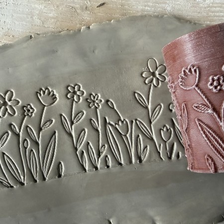 Rouleau pour argile Fleurs sauvages